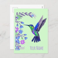 Hummingbird Design Botanical Flowers Bird Lovers