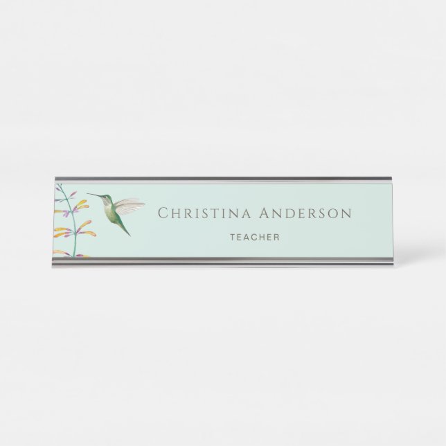 Hummingbird   desk name plate (Front)