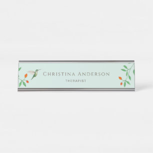 Hummingbird desk name plate