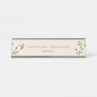 Hummingbird desk name plate