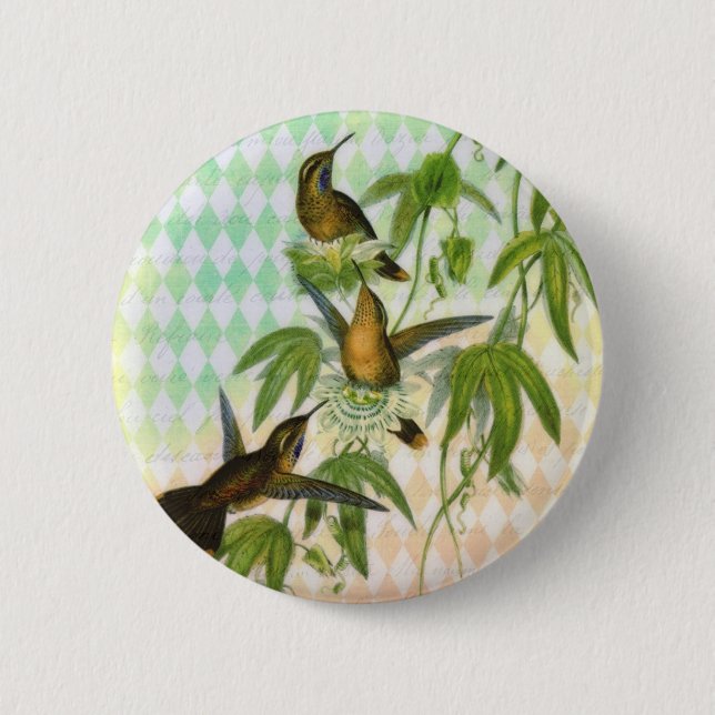 Hummingbird Digital Art 6 Cm Round Badge (Front)