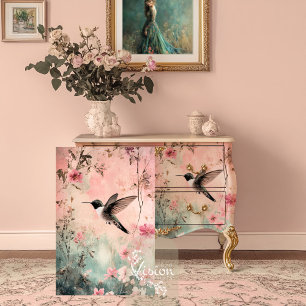 Hummingbird Dreams, Ethereal Abstract Floral Tissue Paper