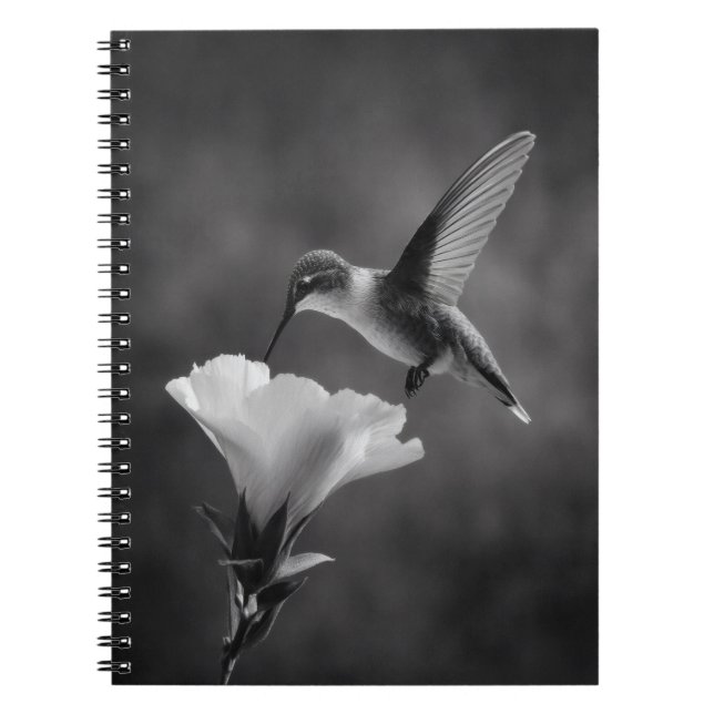 Hummingbird Drinking Flower Notebook (Front)