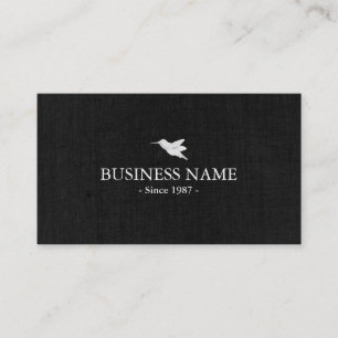 Hummingbird Elegant Dark Linen Business Card