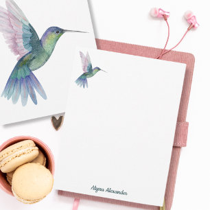 Hummingbird Elegant Watercolor Bird Art Monogram Card
