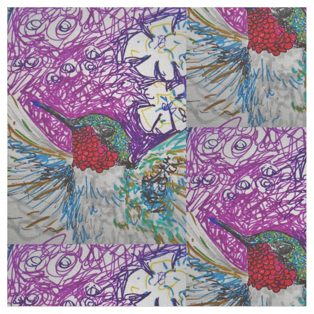 Hummingbird Fabric (Close Up)