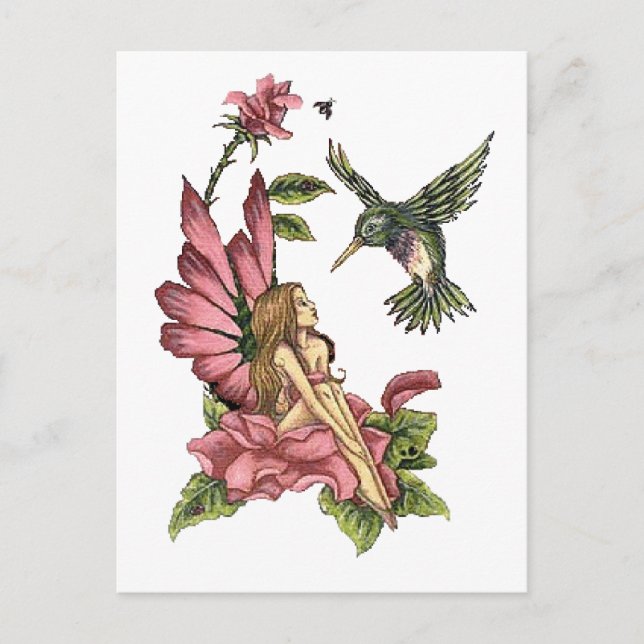 Hummingbird Fairy Postcard (Front)
