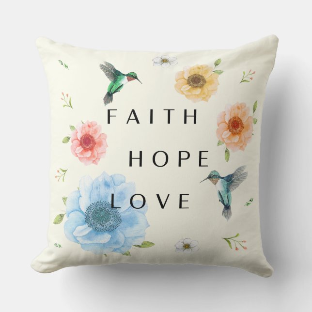 hummingbird faith cushion (Front)