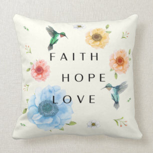 hummingbird faith cushion