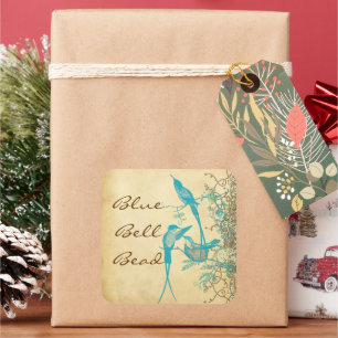 Hummingbird Family Swirl  Square Sticker