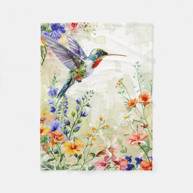 Hummingbird Fleece Blanket (Front)