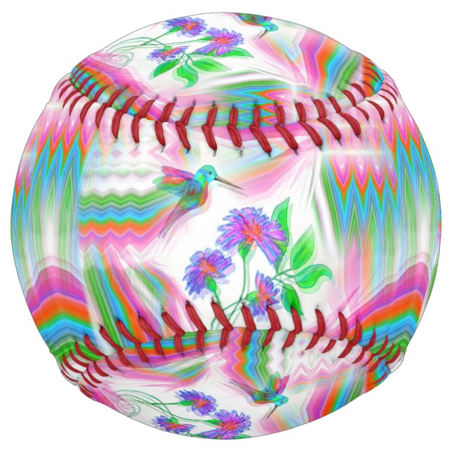 Hummingbird Flight Kaleidoscope Softball (Front)
