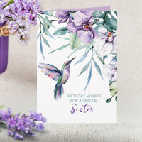 Hummingbird Floral Custom Text Any Occasion