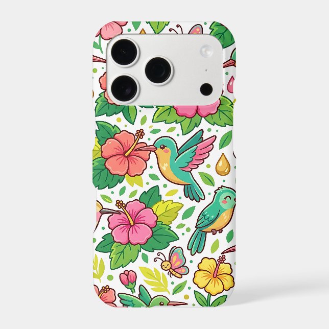 Hummingbird Floral iPhone 17 Cases (Back)