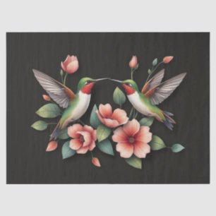 Hummingbird Floral Tissue Paper