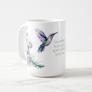 Hummingbird Floral Watercolor Coffee Mug