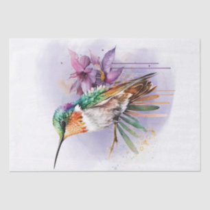 Hummingbird Floral Watercolor Tissue Paper
