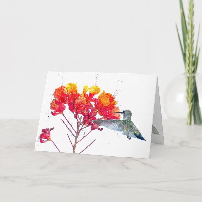 Hummingbird Flower Card (Front)