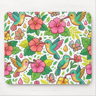 Hummingbird Flower Garden Mousepad