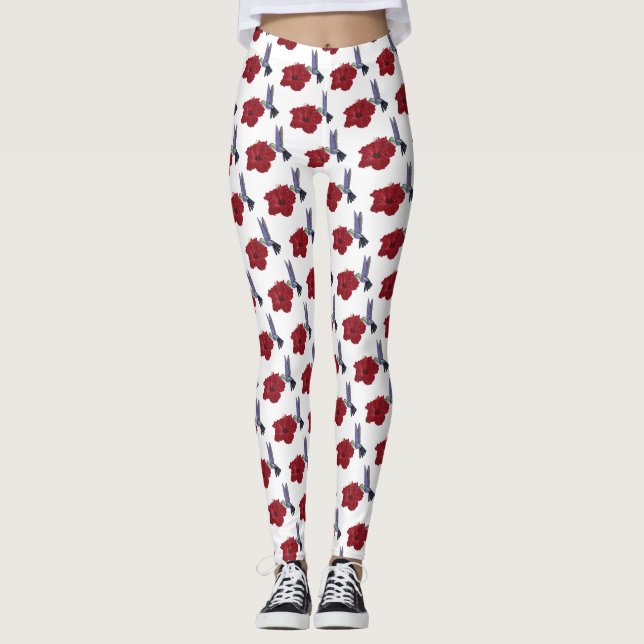 Hummingbird Flower Love Leggings (Front)