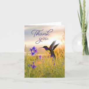 Hummingbird Flower Thank You Note Cards