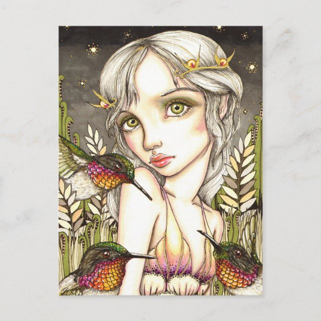 Hummingbird Flutter Postcard (Front)