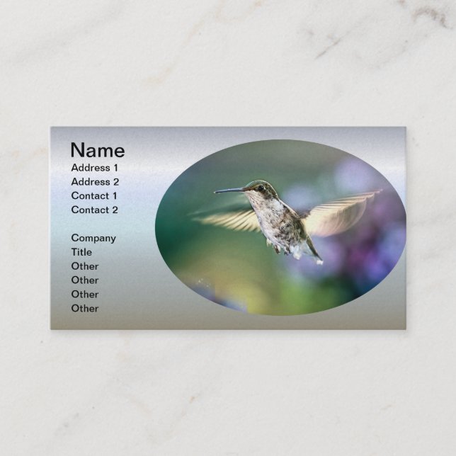 Hummingbird Flying Business Card (Front)