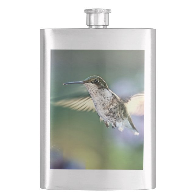 Hummingbird Flying Hip Flask (Front)