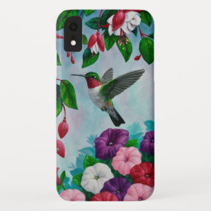 Hummingbird Flying in Flower Garden Case-Mate iPhone Case