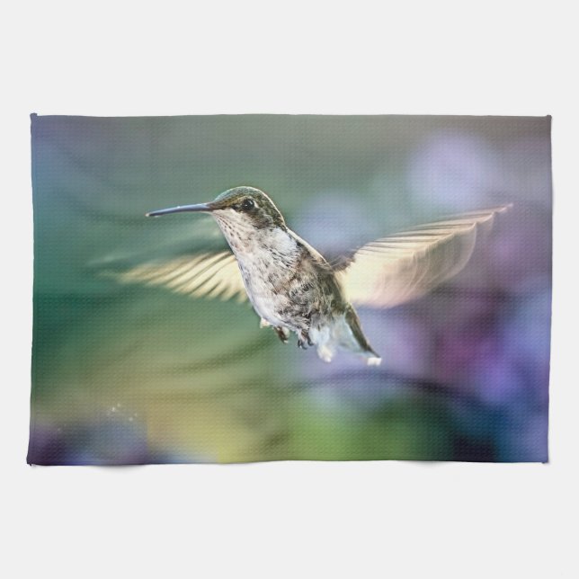 Hummingbird Flying Tea Towel (Horizontal)