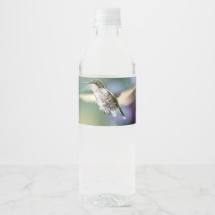 Hummingbird Flying Water Bottle Label