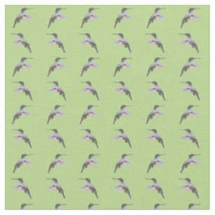 Hummingbird Frenzy Fabric (Light Green)