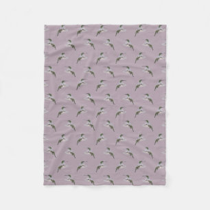 Hummingbird Frenzy Fleece Blanket (Pink)