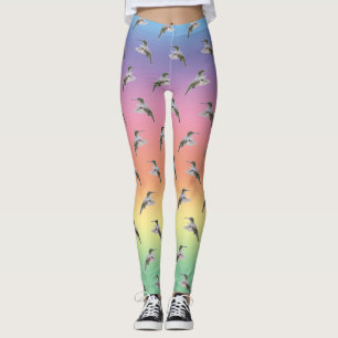 Hummingbird Frenzy Leggings (Rainbow)