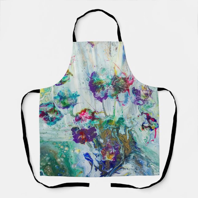 Hummingbird garden abstract painting  apron (Front)