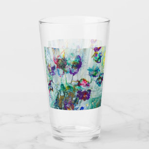 Hummingbird garden abstract painting glass