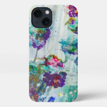 Hummingbird garden abstract painting