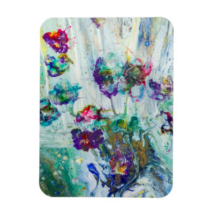 Hummingbird garden abstract painting  magnet