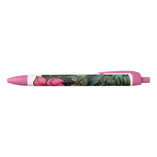 Hummingbird Garden Black Ink Pen (Top)