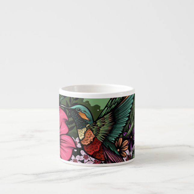 Hummingbird Garden Espresso Cup (Front)