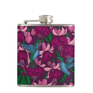 Hummingbird garden hip flask
