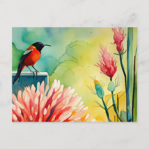 Hummingbird Garden Holiday Postcard