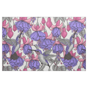 Hummingbird garden in melrose and pink fabric