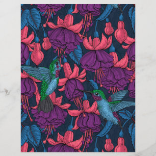 Hummingbird garden in purple and blue