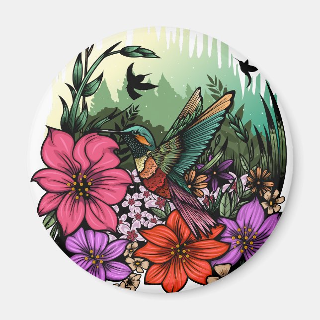 Hummingbird Garden Magnet (Front)