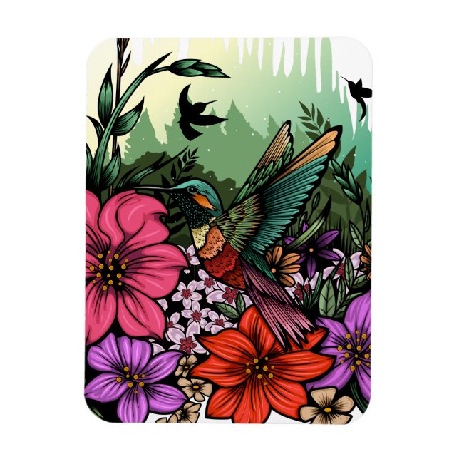 Hummingbird Garden Magnet (Vertical)