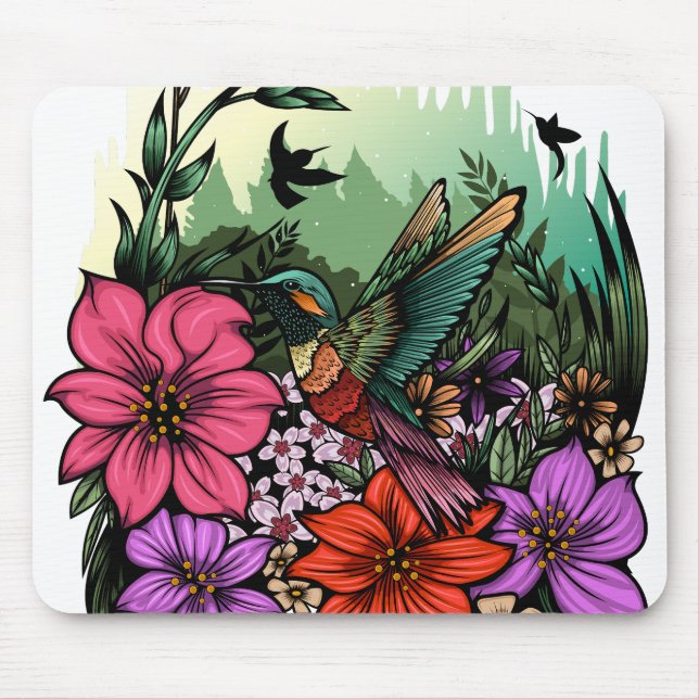 Hummingbird Garden Mouse Pad (Front)