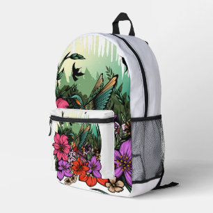 Hummingbird Garden Printed Backpack