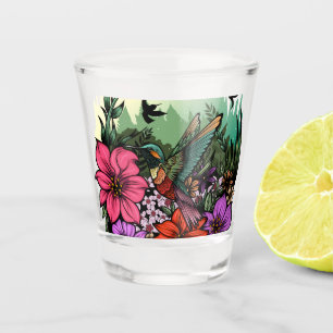 Hummingbird Garden Shot Glass