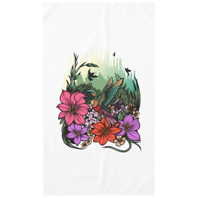 Hummingbird Garden Tablecloth (Front)